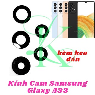 Mặt kính camera SM A33 sẵn keo dán