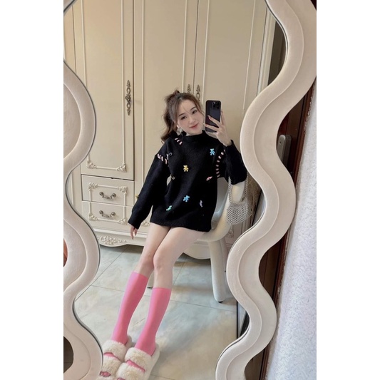 ÁO LEN CHARM GẤU 3 MÀU HÀNG QC