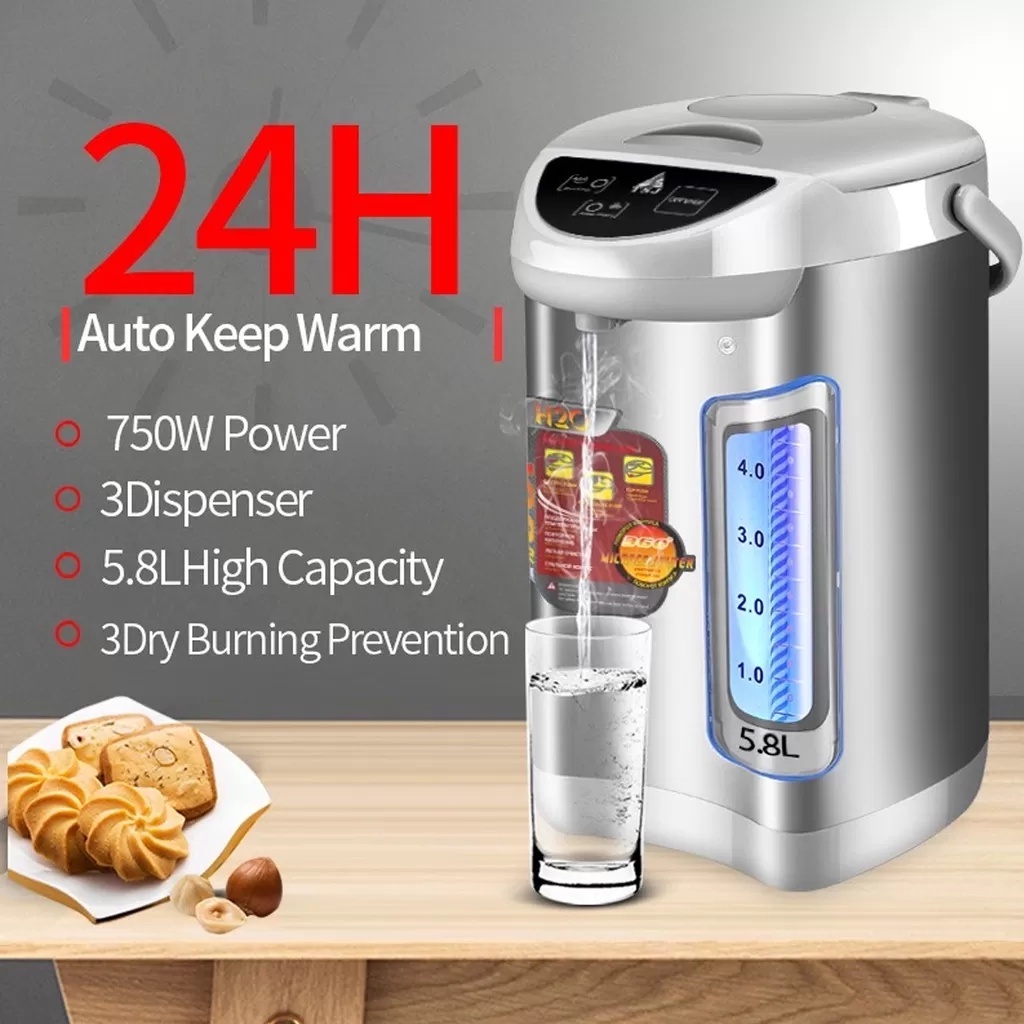 Bình thủy điện KAW 5.8L, bình đun nước giữ nhiệt dung tích lớn - An toàn, Giữ nhiệt lâu - Bảo hành chính hãng 12 tháng