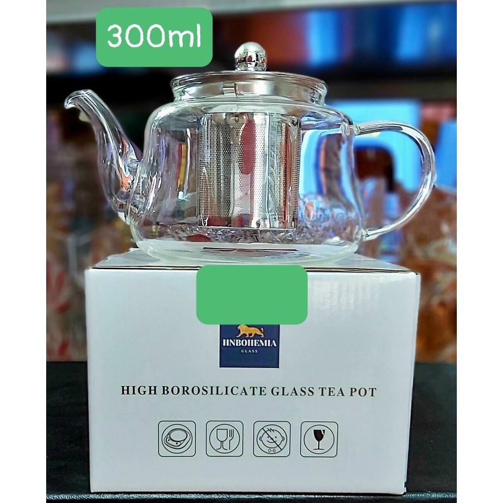 Ấm trà thủy tinh lõi lọc inox