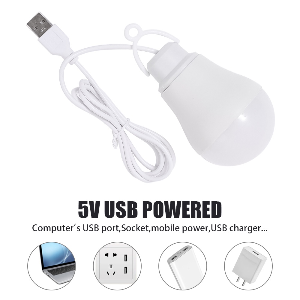 Bóng Đèn LED USB 5V 5W Tiết Kiệm Năng Lượng Tiện Dụng