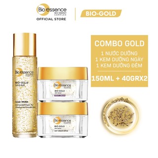 Combo ngăn ngừa lão hóa Bio-Gold chiết xuất vàng 24K (Nước dưỡng 150ml + Kem dưỡng ngày 40gr + Kem dưỡng đêm 40gr)