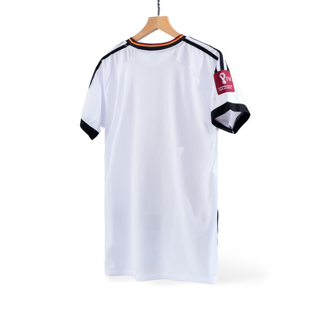 Bộ quần áo bóng đá Đức trắng thun thái, logo thêu