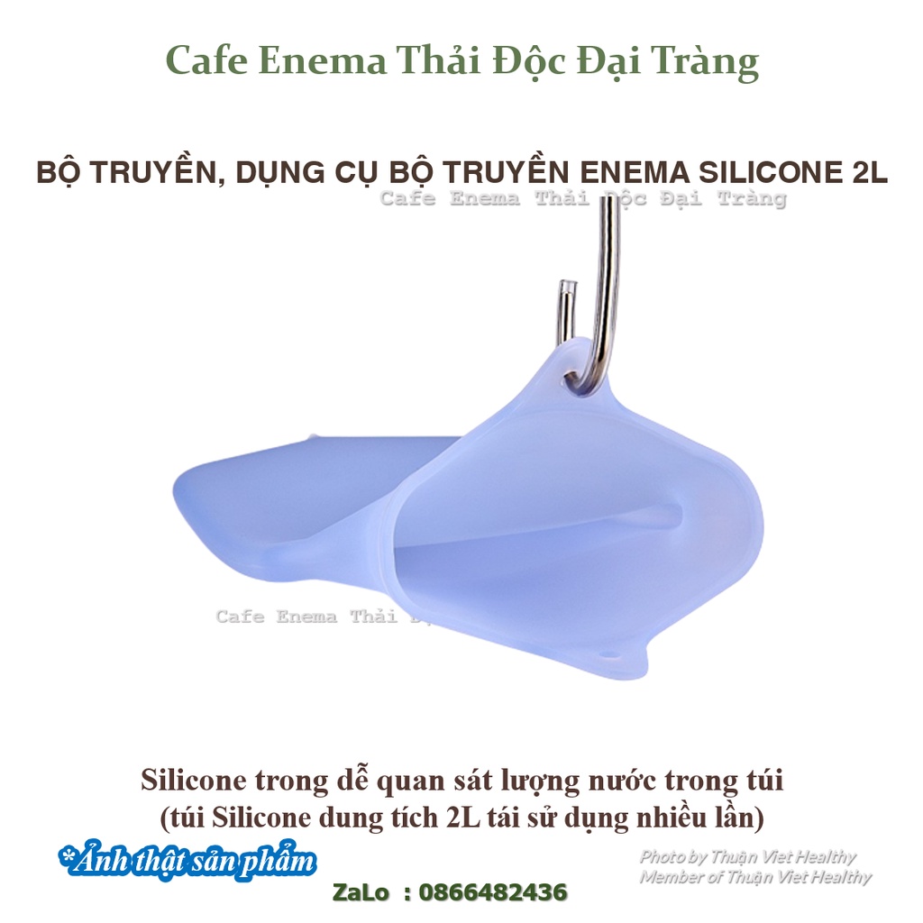 BÁN LẺ túi truyền silicone 2L thải độc cà phê dụng cụ bộ truyền thải độc đại tràng cafe enema gerson coffee silicone bag