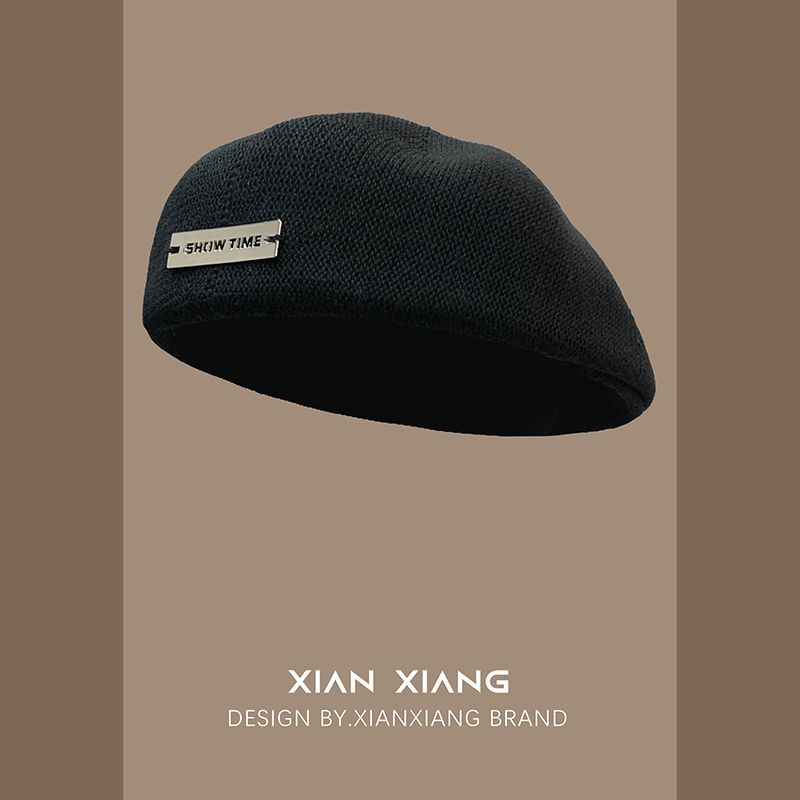 Helolis Mũ Beret Nhãn Kim Loại Thời Trang Cổ Điển Mặc Trước Khi Đi Ra Ngoài