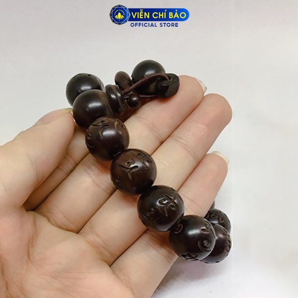 Vòng tay Khí Tử Mộc hạt tròn 15mm thời trang phụ kiện trang sức Viễn Chí Bảo V000344