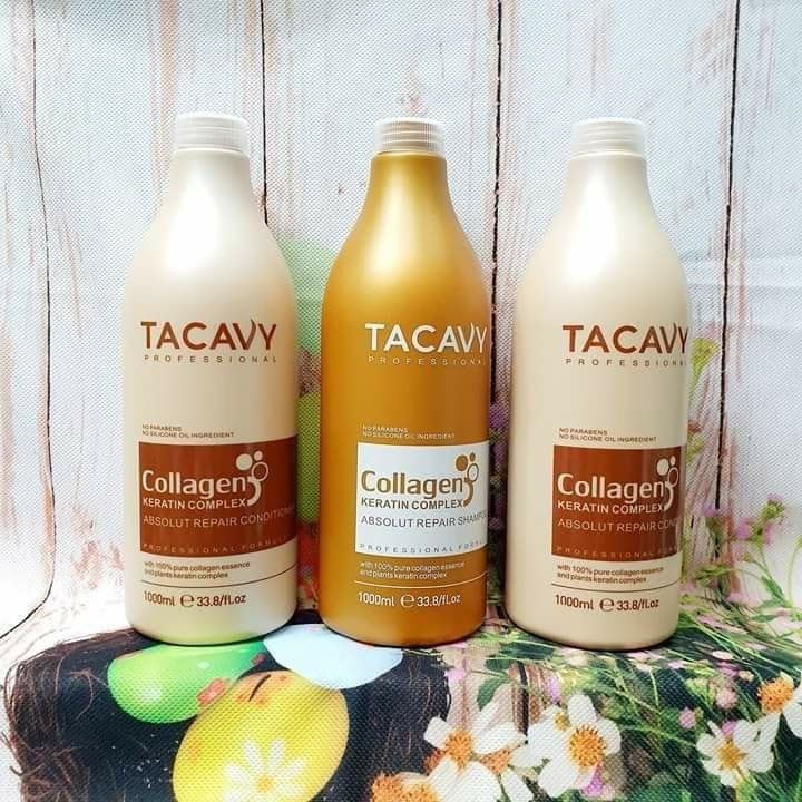 Cặp dầu gội xả TACAVY Collagen 1000ML | PHỤC HỒI TÓC HƯ TỔN, KHÔ XƠ GÃY RỤNG HÀNG CHÍNH HÃNG