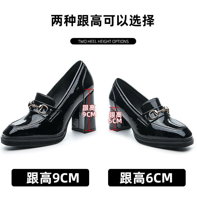 Giày Cao Gót Da Thật Mũi Vuông Thời Trang Xuân Thu 2022 Cho Nữ