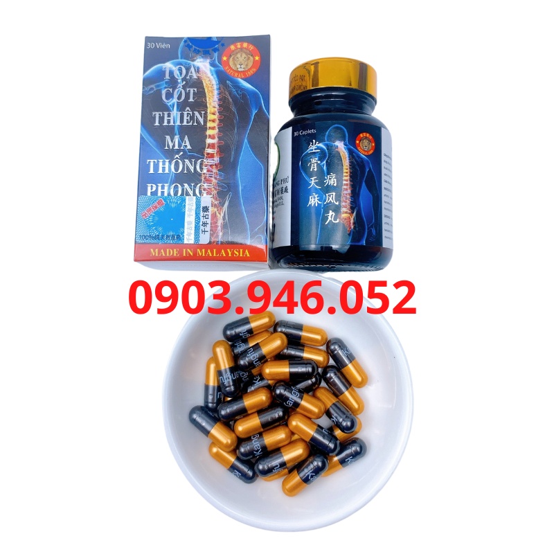 Toạ Cốt Thiên Ma Thống Phong Hoàn Chai Sành Viên Có Chữ - Hộp 30 viên