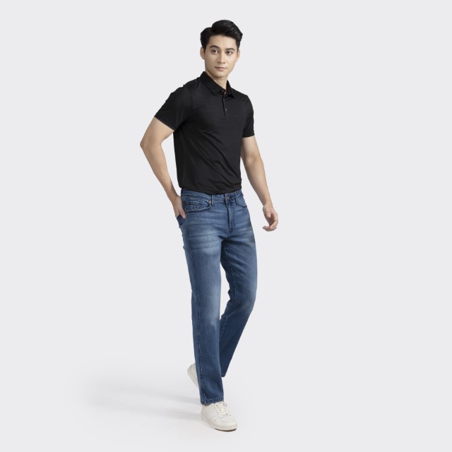 Quần jean INSIDEMEN cao cấp phom dáng Regular Fit thoải mái chất cotton co dãn không bai xù IJN01002