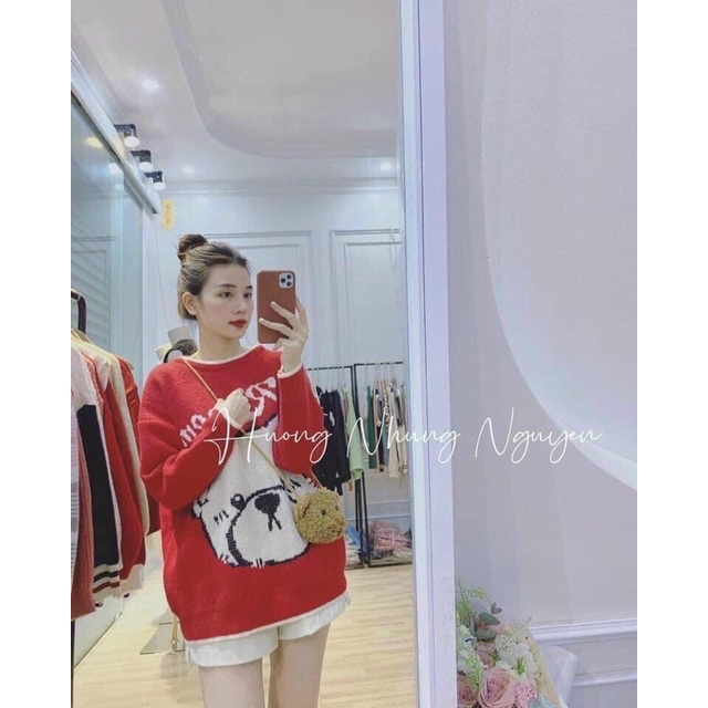 Áo len quảng châu tặng kèm túi gấu