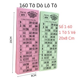 Vé dò số loto- bộ vé lô tô - vé dò loto nhiều màu
