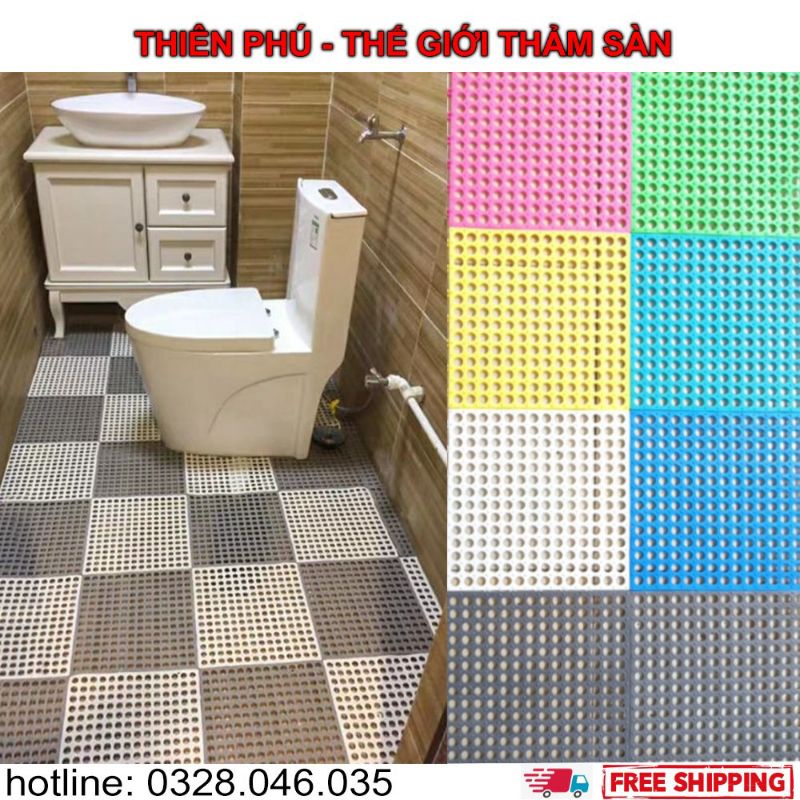 FEE SHIP PLUS Tấm lót sàn thảm nhựa lỗ lót sàn miếng thảm chống trơn trượt cho sàn nhà tắm, nhà vệ sinh Hàng vi