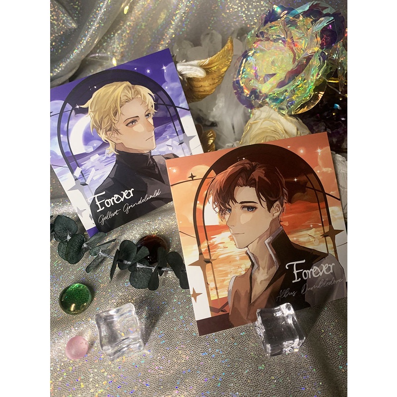 Fantastic Beasts and Where to Find Them GGAD Grindelwald Dumbledore thẻ vuông thẻ trong suốt cuống vé Badge