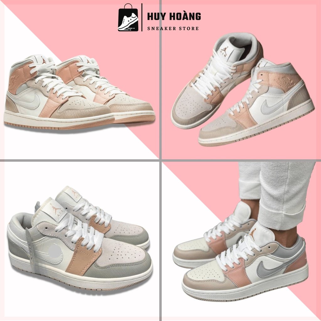 Giày Jordan Milan nữ màu hồng phấn - Giày thể thao nữ Jordan milan cổ thấp, cổ cao hot trend 2022 fu
