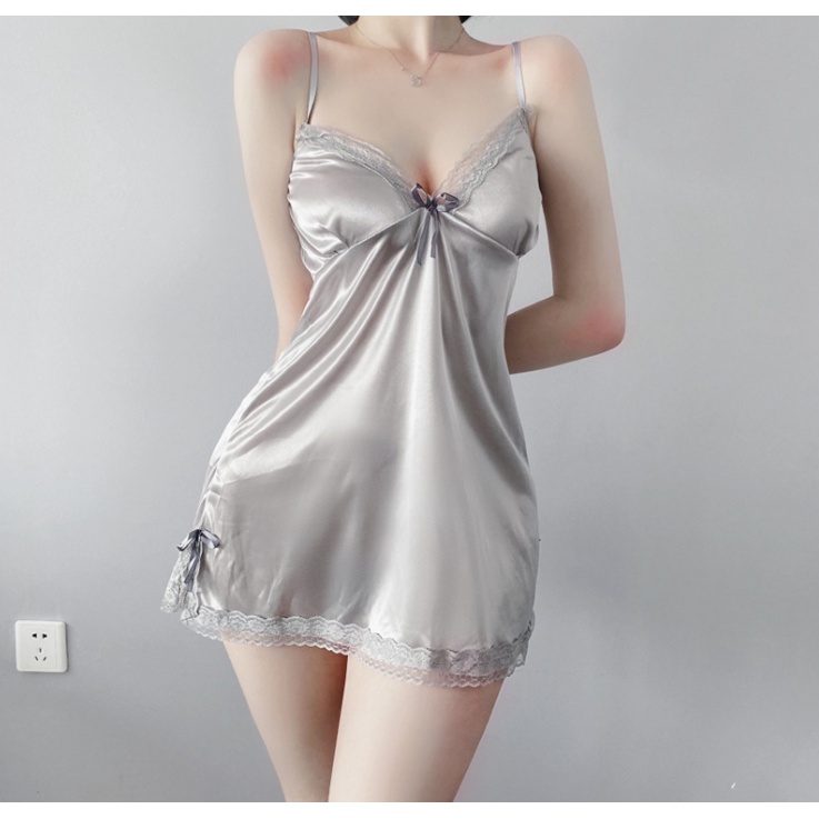 Váy ngủ hai dây sexy quyến rũ gợi cảm ren bèo nữ Lala 331