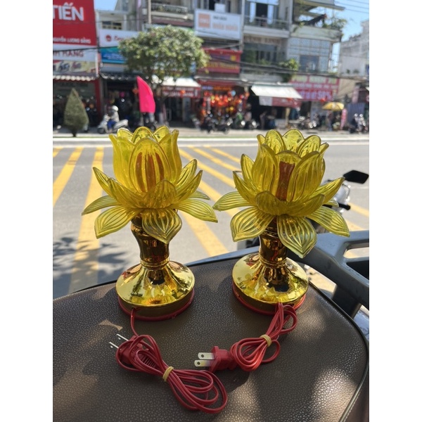 Bộ hai đèn sen ớt (size lớn), đẻn thờ, đèn ông địa