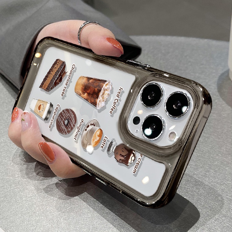 Ốp Điện Thoại DecoPhone Acrylic tpu acrylic Trong Suốt Hình Hạt Cà Phê Cho iphone 6s 7 8 plus x xs xr 11 12 13 14 15 max pro