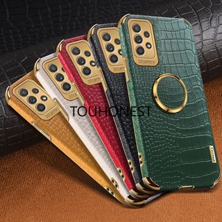 Ốp Điện Thoại Mềm Họa Tiết Da Cá Sấu Kèm Nhẫn Đỡ Casing Samsung Galaxy S23 Ultra Case Samsung A04 Case Samsung A04S Case Samsung A13 Case Samsung S23 Plus Case Samsung A52 Case Samsung A33 Cover Samsung A52S Crocodile Pattern Soft Leather Ring Phone Case