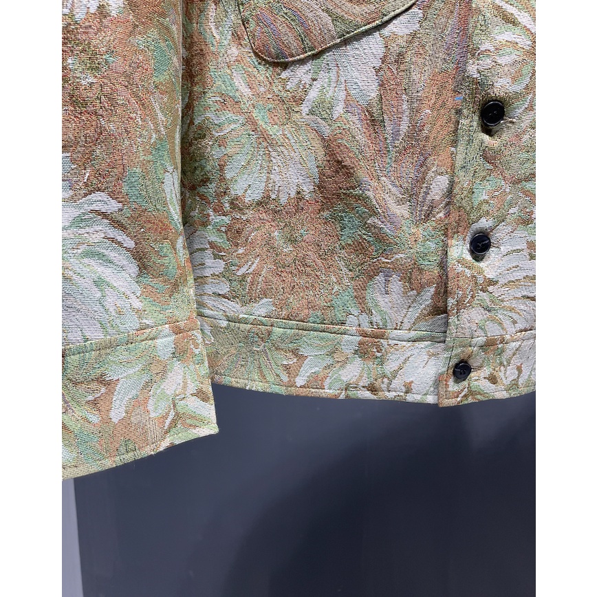 Áo Khoác Denim Dáng Rộng In Họa Tiết Tranh Sơn Dầu Kiểu Retro Thời Trang Xuân Thu Cho Nam