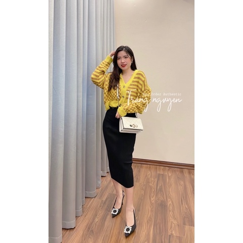 Cardigan len vàng nâu zara