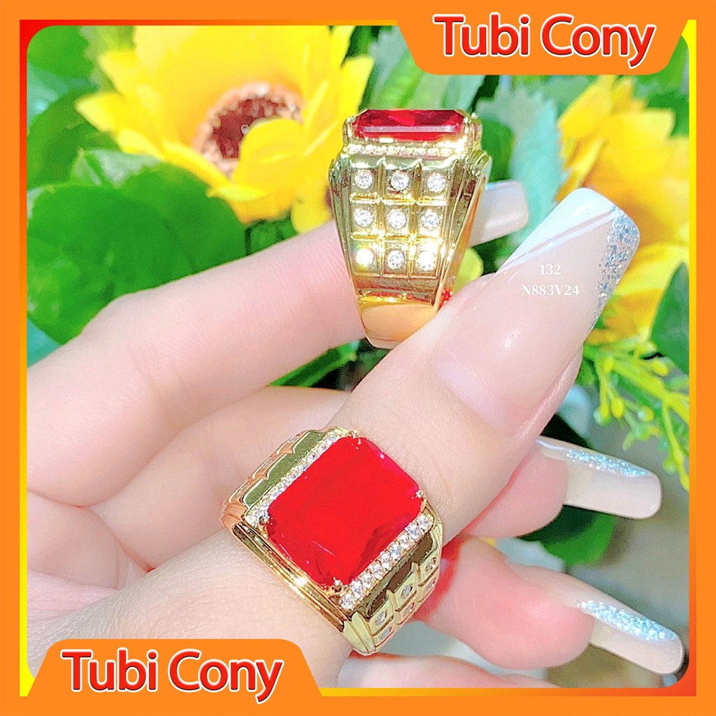 Nhẫn Nam Mạ Vàng Đính Đá ( 01 Chiếc ) Mẫu 132.0.33.01.150123