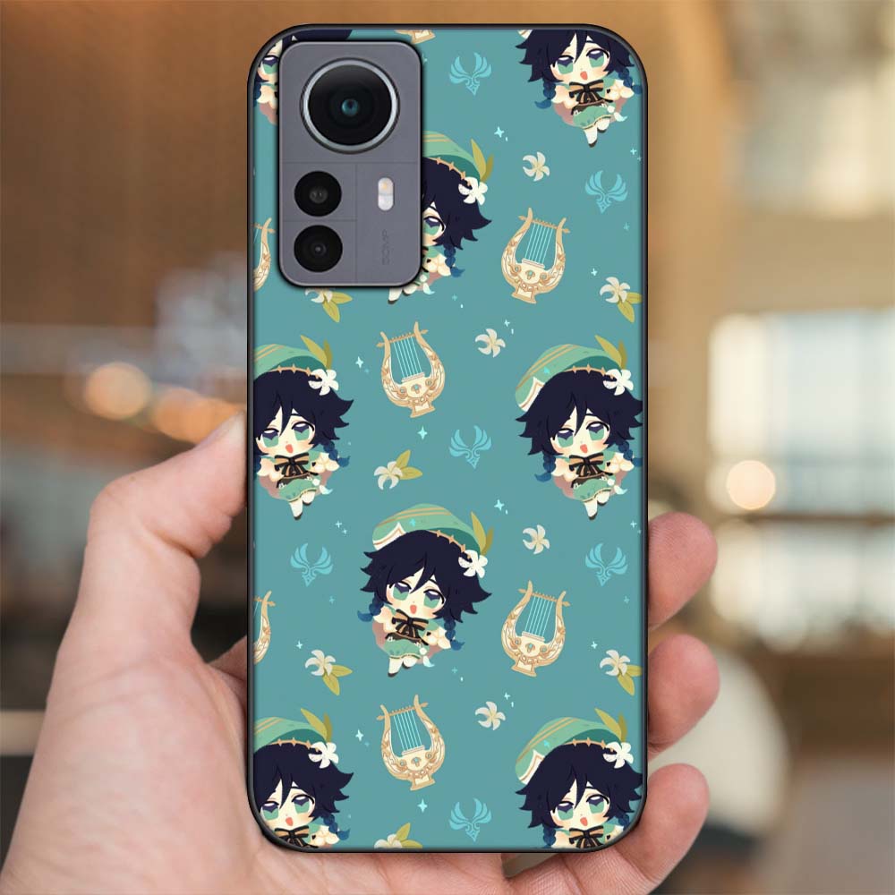 Ốp lưng Xiaomi 12 Pro 5G viền đen in hình Venti Genshin Impact