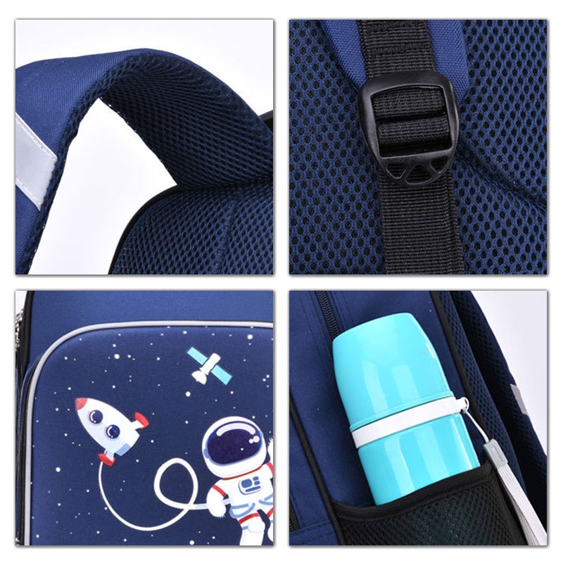 Ba Lô Đi Học Họa Tiết Phi Hành Gia Hoạt Hình Cho Bé Lớp 1-6