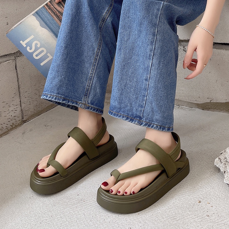Dép Sandal Đế Dày Thoải Mái Thời Trang Đi Biển Cho Nữ