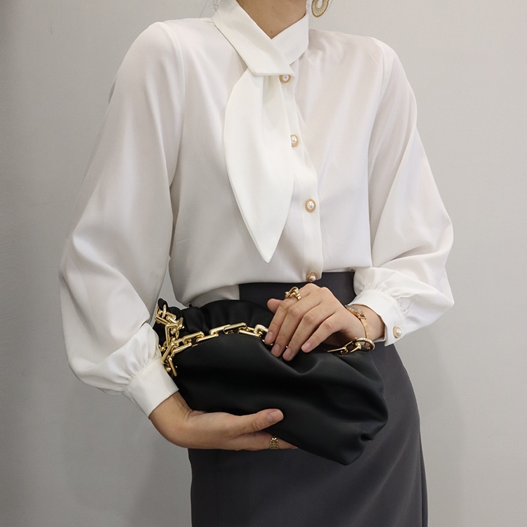 Áo Sơ Mi Trắng Satin In Hình Tai Thỏ Xây Dựng Được Thiết Kế Cao Cấp Niche Interview Top CF1 Q Cho Nữ