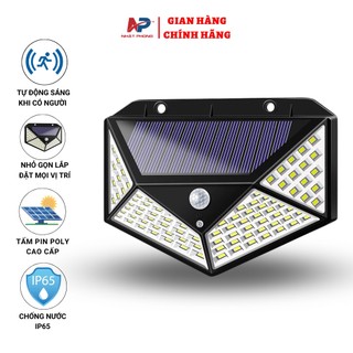  Đèn năng lượng mặt trời - Nhật Phong Solar - lục giác 100led,ba chế độ sáng có cảm biến chuyển động gắn vách tường 