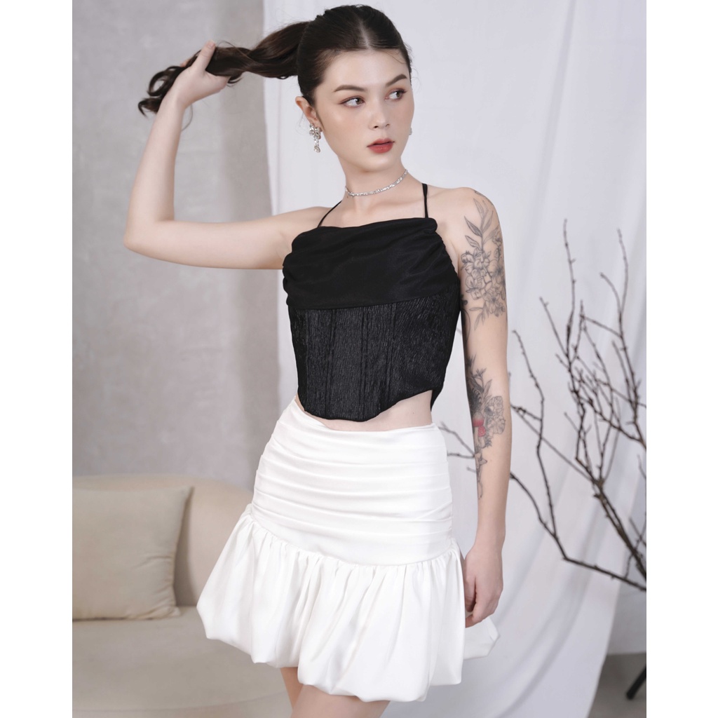 GOÛT DE JUN - Áo Croptop nữ thiết kế corset nhún ngực - Kakaro Top