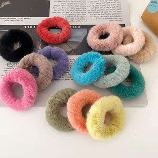 Dây cột tóc co giãn phối lông nhung dễ thươngphong cách hàn quốc