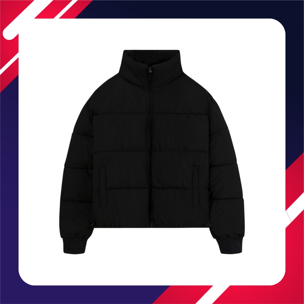 Áo khoác phao boxy cổ cao dài tay phong cách hàn quốc, Áo phao Pufer Jacket basic cao cổ form boxy