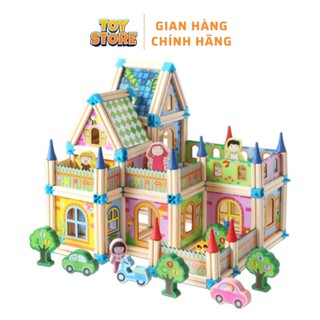 Đồ chơi lắp ghép mô hình nhà gỗ 3D TOYSTORE lắp ráp nhà bằng gỗ 268 chi tiết cho bé