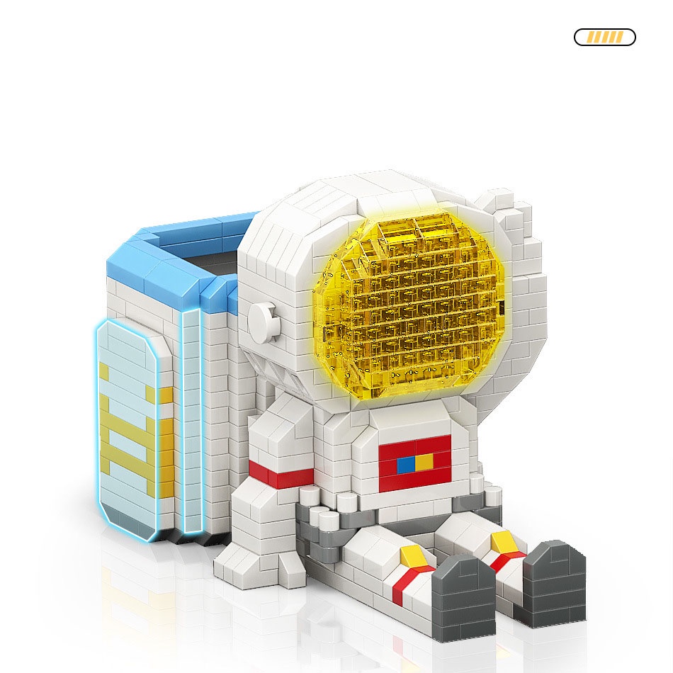 Bộ Đồ Chơi Lắp Ráp Mô Hình Phi Hành Gia Màu Dạ Quang Kèm Giá Đỡ Độc Đáo Cho Bé