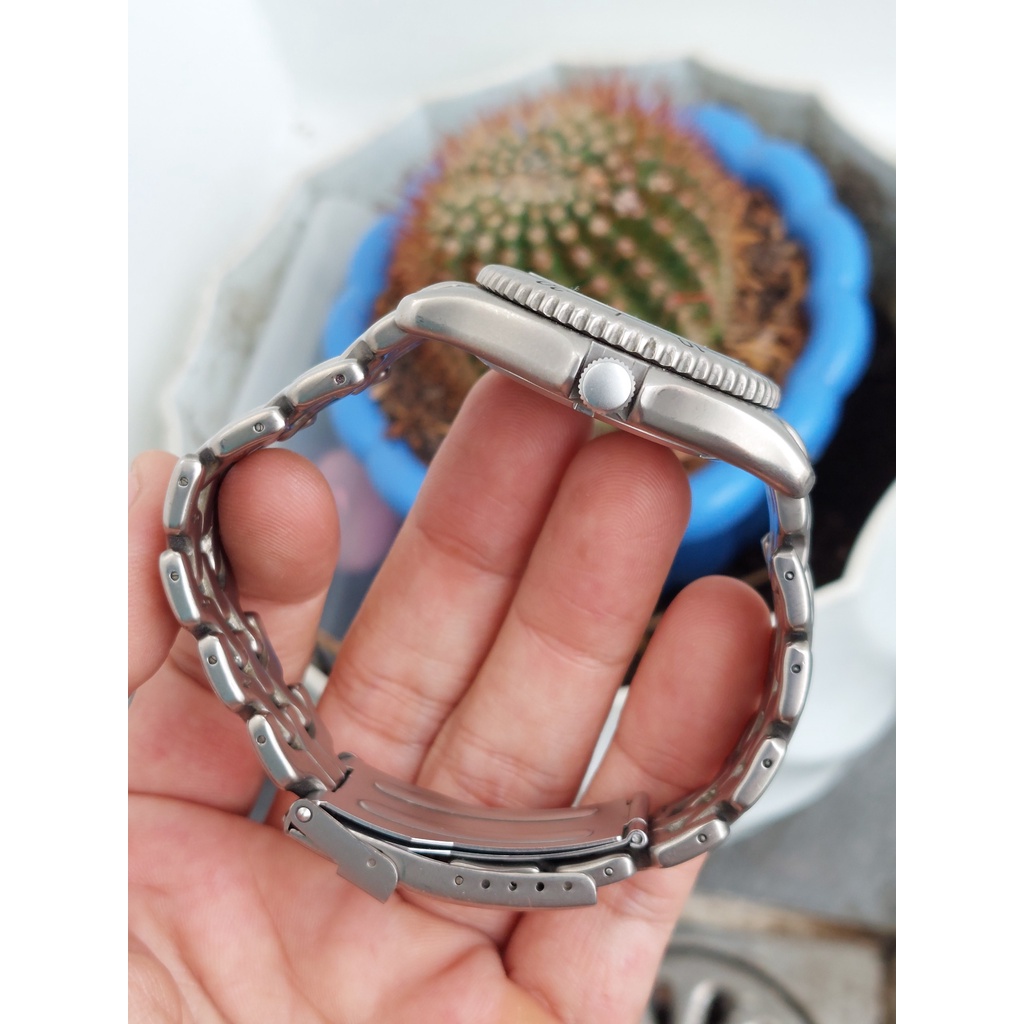 Đồng hồ nam Elgin 6 kim Titanium chữ trắng chạy pin hàng Si