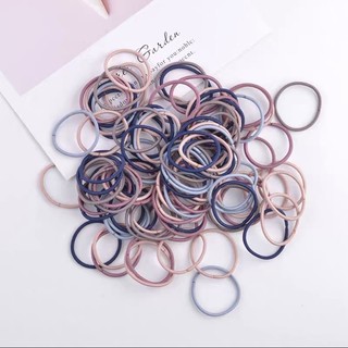 Set 10 sợi thun cột tóc trơn nhiều màu