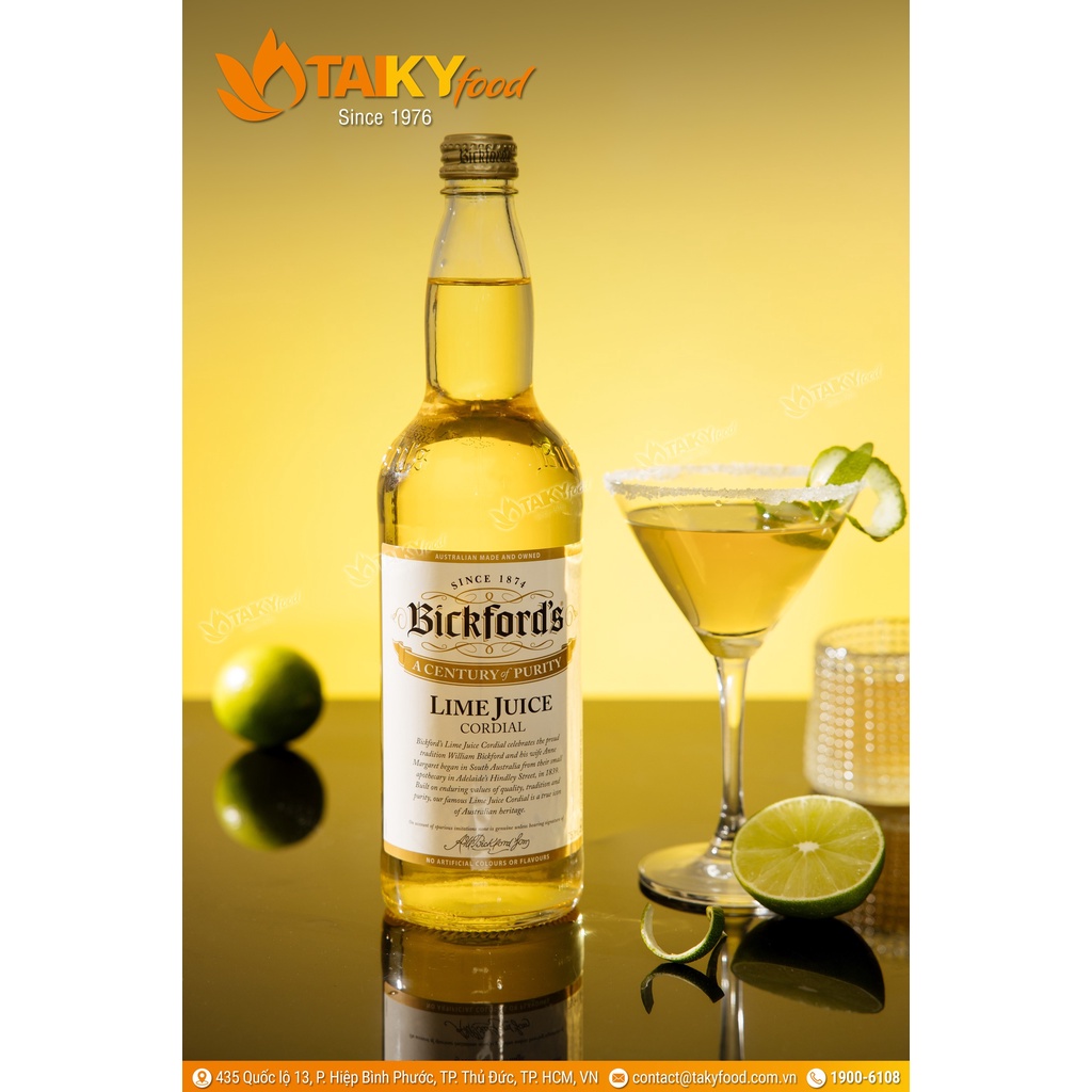 Siro Bickford's Nước Ép Chanh | Thể Tích Khủng 750ml | Nhập Úc!