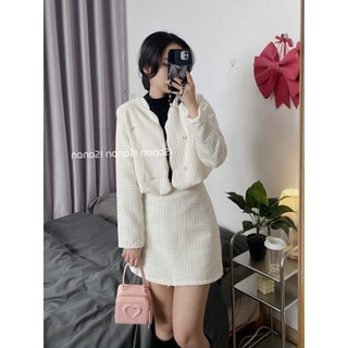 Set dạ tweed đính hoa Nana21 Nanastore21