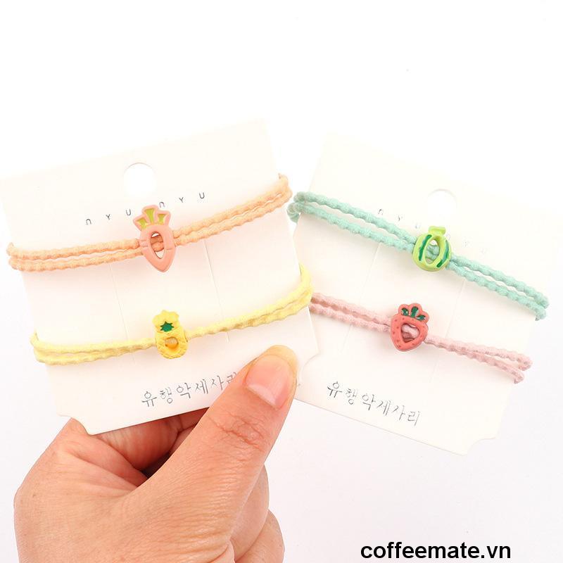 【coffeemate】⚡ Dây buộc tóc trang trí hình hoa quả dễ thương phong cách Hàn Quốc dành cho nữ dây cột tóc