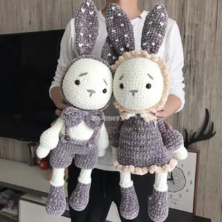 Set len tự móc Diy - thỏ tai dài 60cm