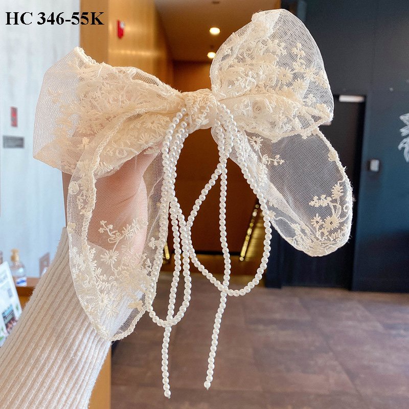 Phụ kiệm cưới, nơ trắng cài tóc cho các bạn gái siêu xinh