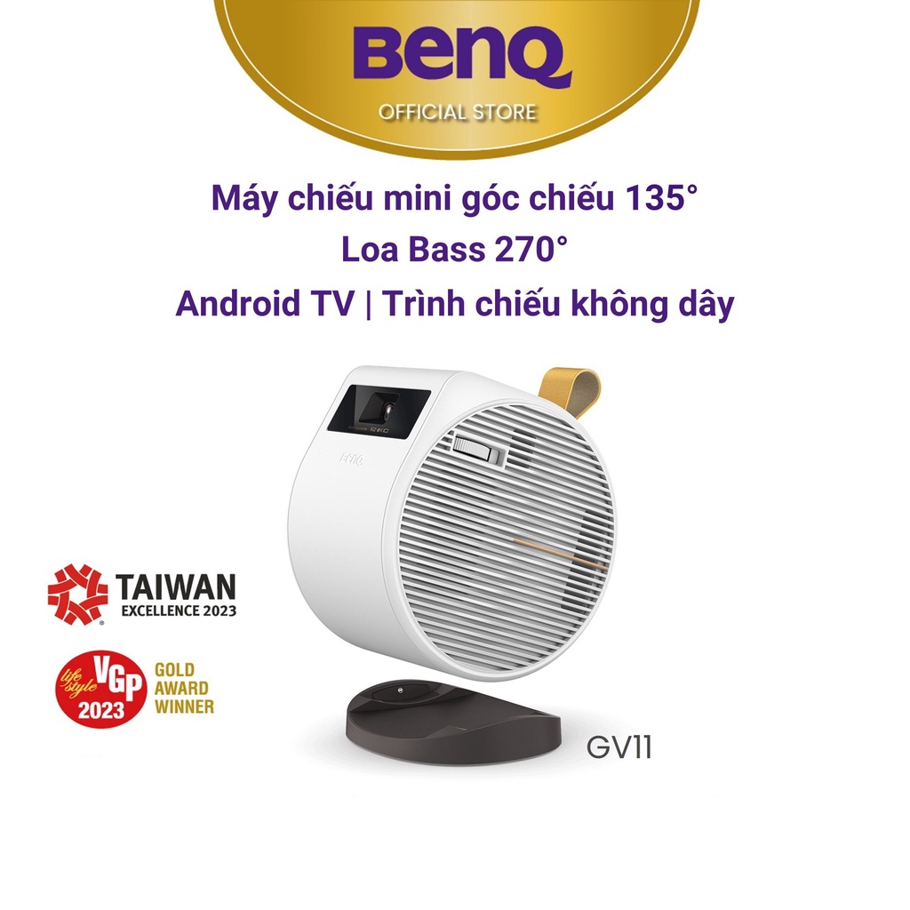 [MỚI] Máy chiếu mini không dây BenQ GV11 tích hợp Android TV, loa 270 độ 5W Bass, góc chiếu linh hoạt