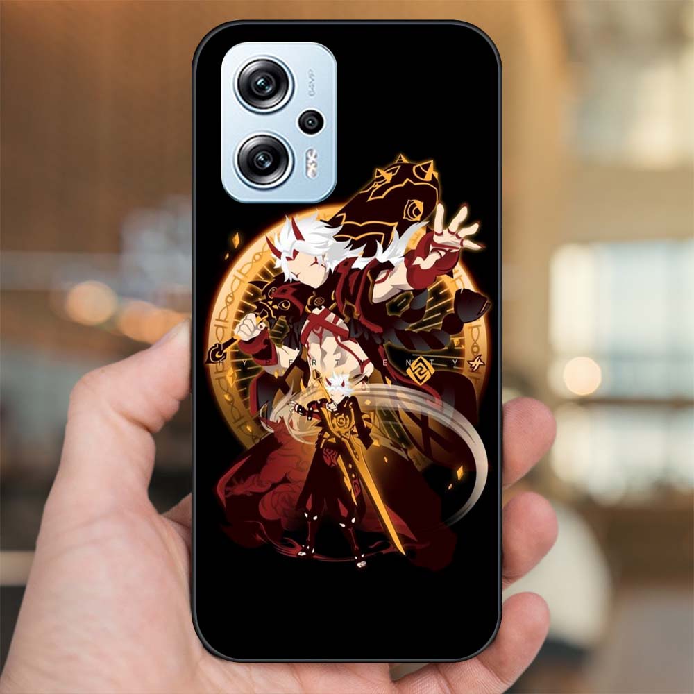 Ốp lưng Poco X4 GT viền đen in hình Arataki Itto Genshin Impact