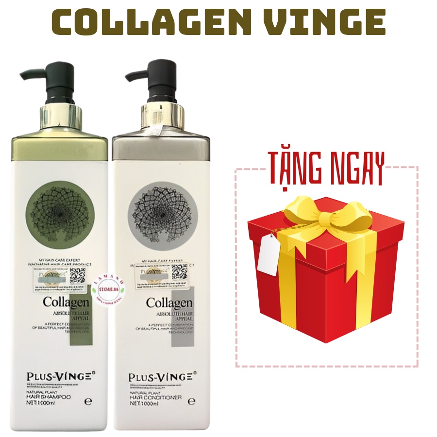 Combo Chăm Sóc Tóc COLLAGEN VINGE 1000ml (tặng quà)