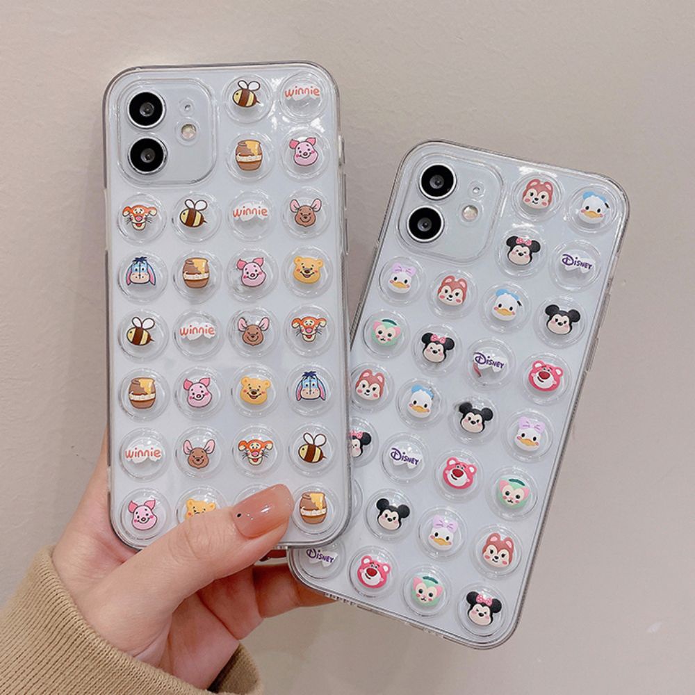 Ốp Điện Thoại TPU Mềm Trong Suốt Hình Mickey / Winnie 3D Dễ Thương Cho IPhone 14 13 12 11 Pro Max 14 Plus