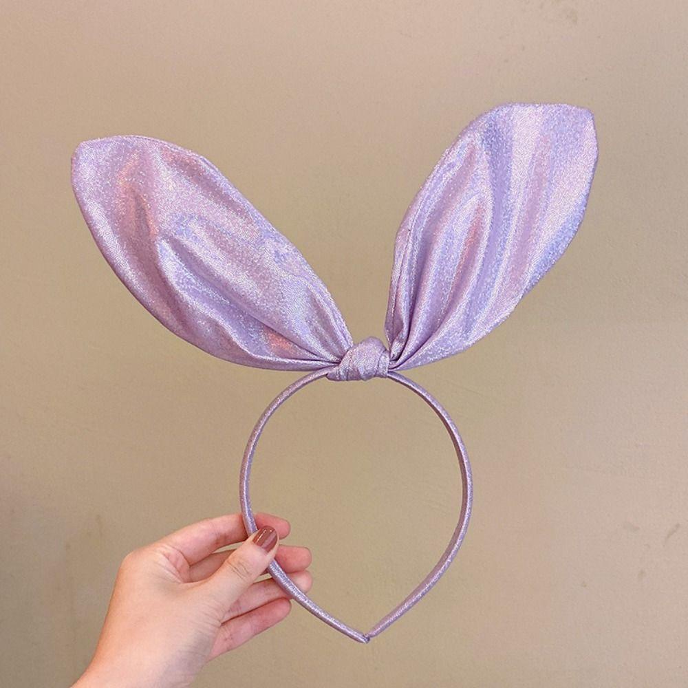 Băng Đô Cài Tóc Hình Tai Thỏ Lấp Lánh Thời Trang Dự Tiệc Cho Nữ