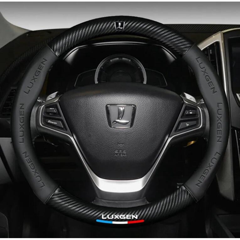 Vỏ Bọc Vô Lăng Xe Hơi Bằng Da Sợi Carbon 3D Chống Trượt Thoáng Khí Chống Trầy Xước Cho Luxgen S3 / S5 / U5 / U6 / U7 / M7