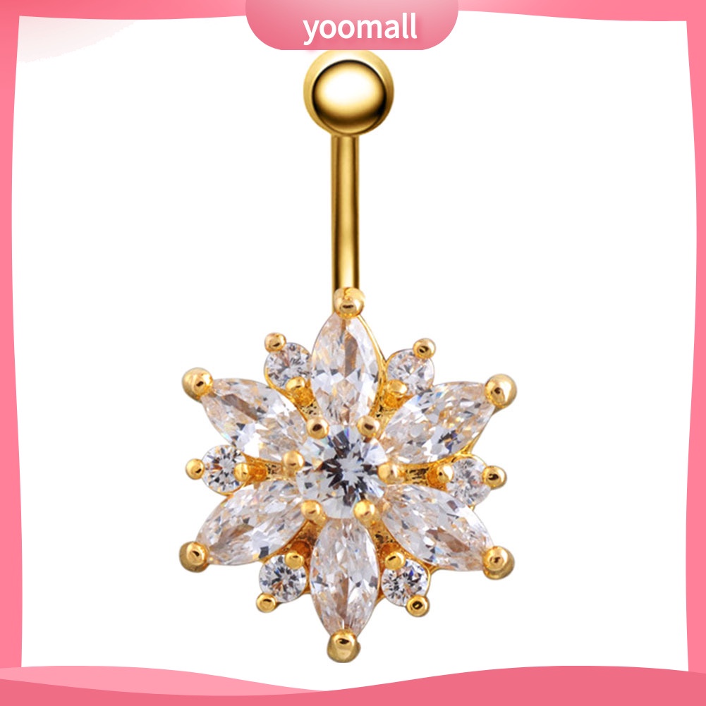 Khuyên Rốn Hình Hoa Đính Đá Thời Trang Cho Nữ